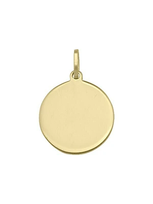 Gold 16mm Round Tag Pendant 14KT