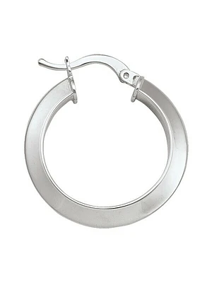 White Gold Knife Edge Hoop Earring 14KT