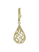 Yellow Gold Tear Drop Fancy Filigri Earring 14KT