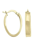 Yellow Gold Oval Hoop Earring 10KT & 14KT