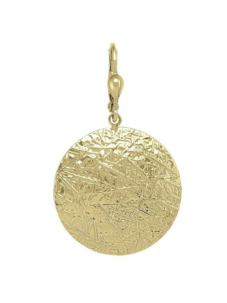 Gold Textured Disc Earring 10KT