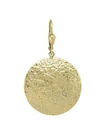 Gold Textured Disc Earring 10KT