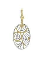 White & Yellow Gold Two Tone Fancy Drop Earring 14KT