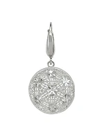 White Gold Fancy Diamond Cut Disc Earring 14KT