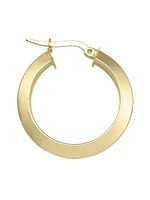 Gold Knife Edge Hoop Earring 14KT