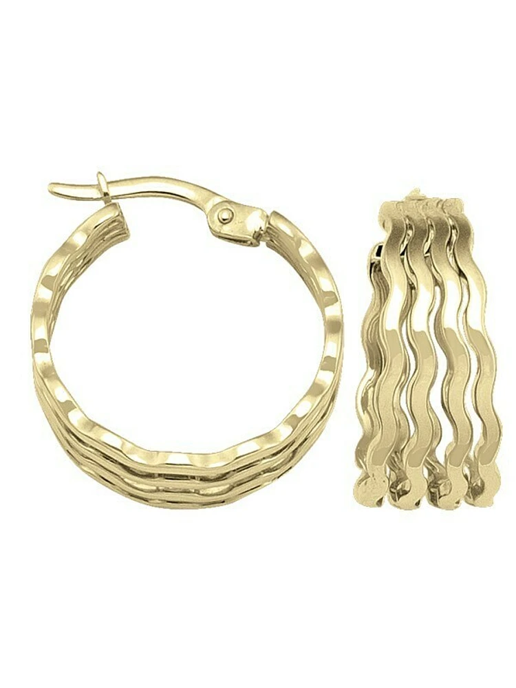 Yellow Gold Fancy Hoop Earring 14KT