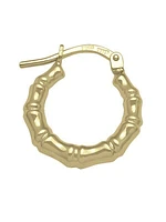 Yellow Gold Bamboo Hoop Earring 10KT