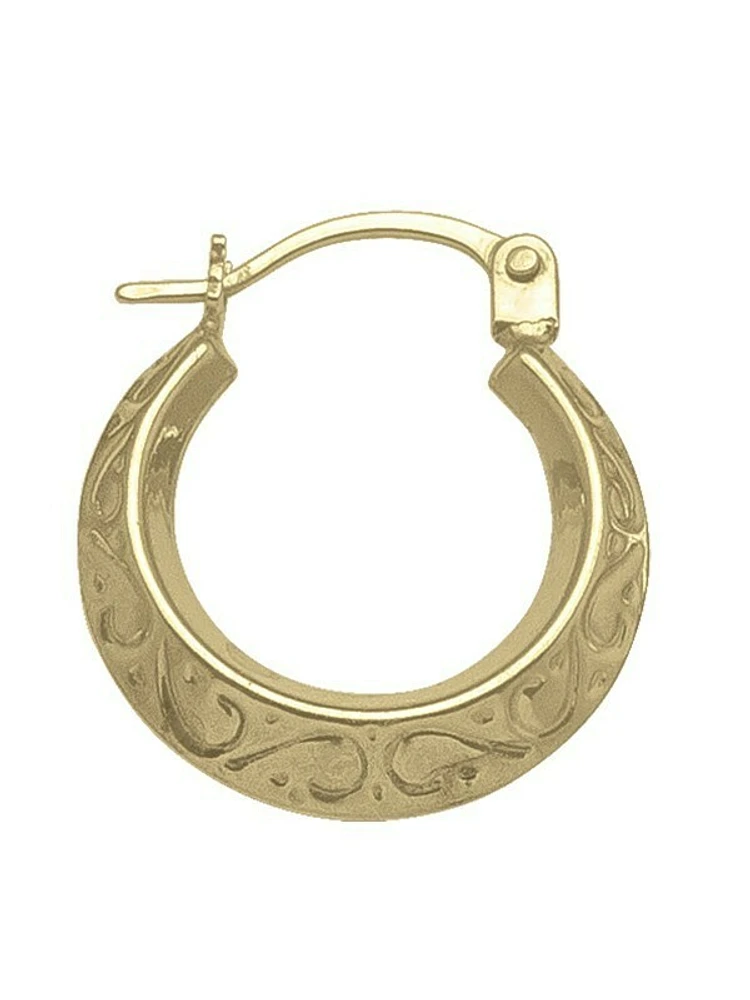 Yellow Gold Fancy Hoop Earring 10KT & 18KT