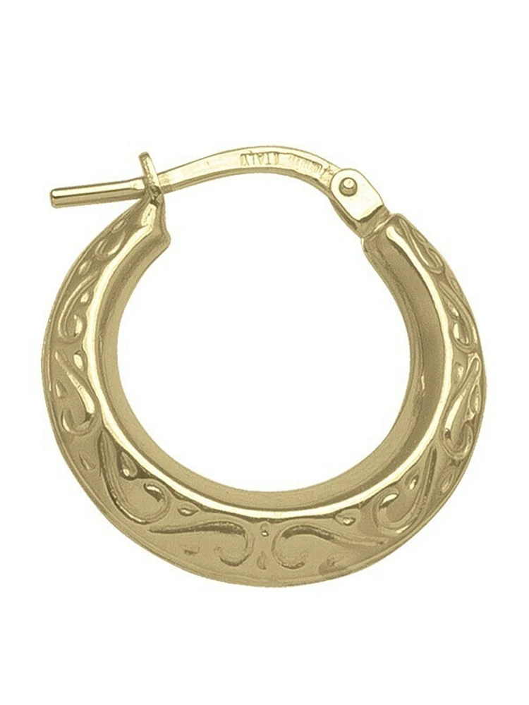 Yellow Gold Fancy Hoop Earring 10KT