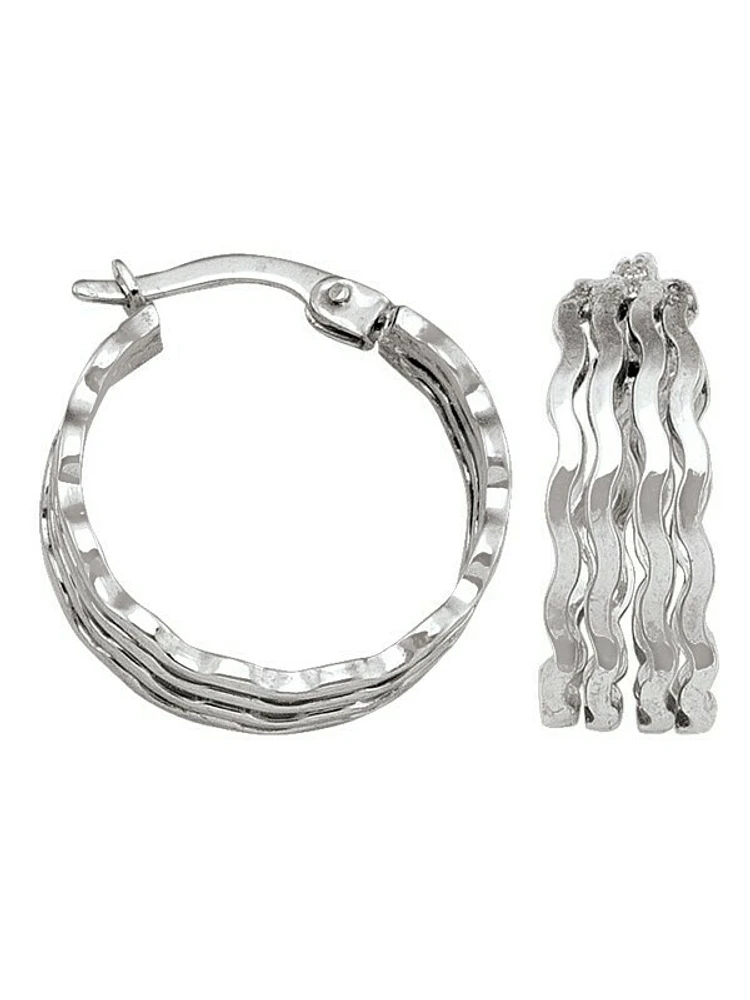 White Gold Fancy Hoop Earring 14KT