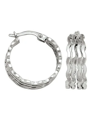 White Gold Fancy Hoop Earring 14KT