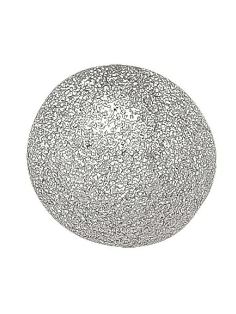White Gold Satin Finish Ball Stud Earring 14KT
