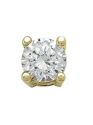 Gold 4Mm CZ Stud Earring 10KT