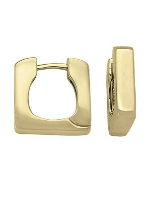 Yellow Gold Square Shape Huggie Earring 14KT & 18KT