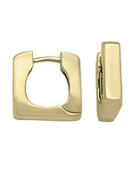 Yellow Gold Square Shape Huggie Earring 14KT & 18KT