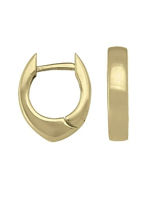 Gold Oval Huggie Earring 14KT & 18KT