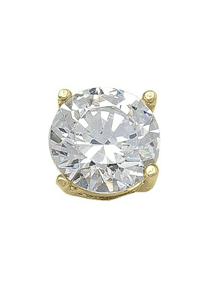 Gold 6mm CZ Stud Earring 10KT