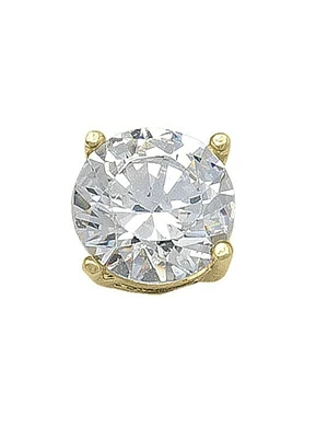 Gold 6mm CZ Stud Earring 10KT