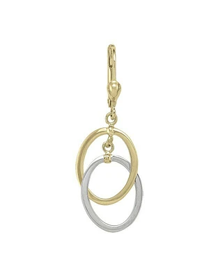 White & Yellow Gold Two Tone Fancy Link Drop Earring 10KT