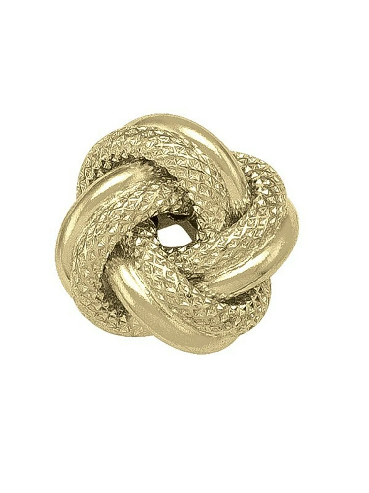 Yellow Gold Patterned Love Knot Earring 10KT, 14KT & 18KT