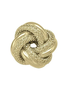 Yellow Gold Patterned Love Knot Earring 10KT, 14KT & 18KT