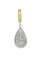 White & Yellow Gold Two Tone Fancy Diamond Cut Tear Drop Earring 10KT