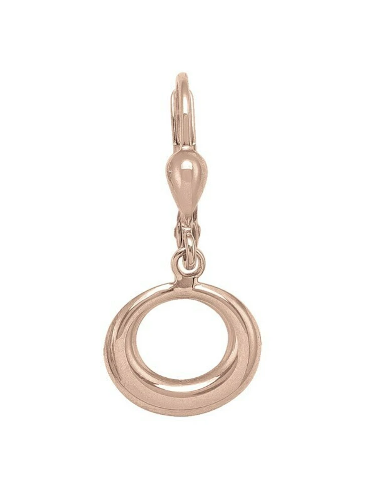 Pink Gold Fancy Circle Drop Earring 14KT