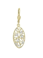 White & Yellow Gold Two Tone Fancy Diamond Cut Fancy Drop Earring 10KT