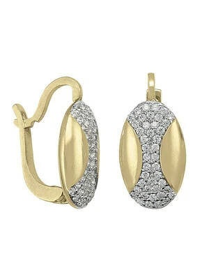 Gold Fancy CZ French Back Earring 10KT