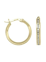 Yellow Gold CZ Hoop Earring 10KT