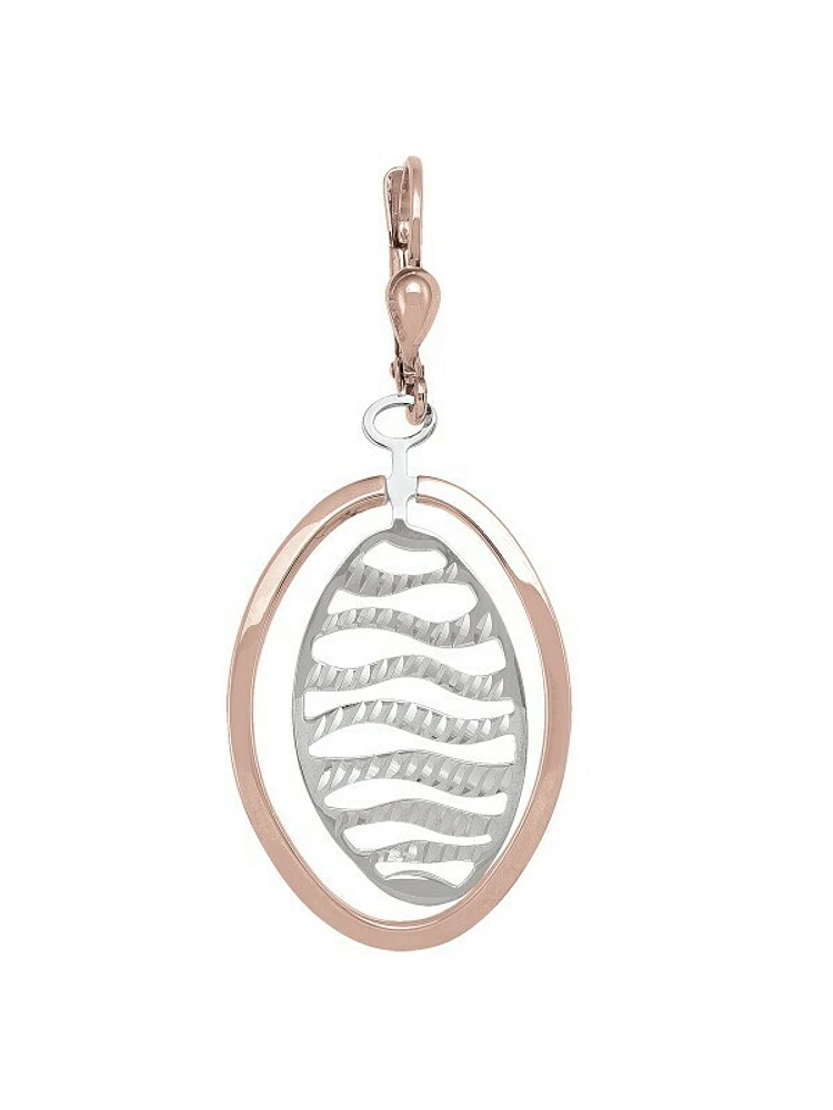 Pink And White Two Tone Gold Fancy Drop Earring 10KT