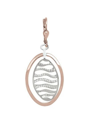 Pink And White Two Tone Gold Fancy Drop Earring 10KT