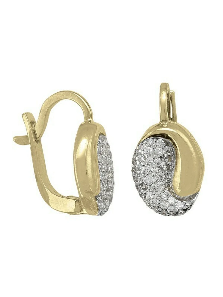 Gold Fancy CZ French Back Earring 10KT