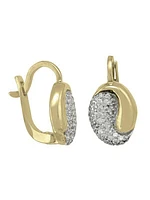 Gold Fancy CZ French Back Earring 10KT