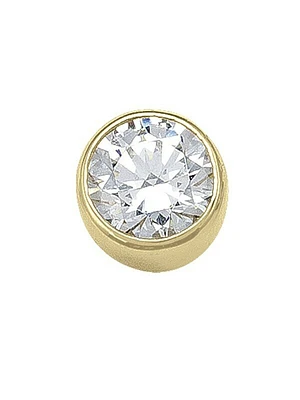 Yellow Gold 5mm CZ Bezel Stud Earring 10KT