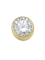 Yellow Gold 5mm CZ Bezel Stud Earring 10KT