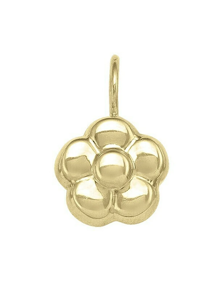 Yellow Gold Flower Shape French Back Earring 18KT