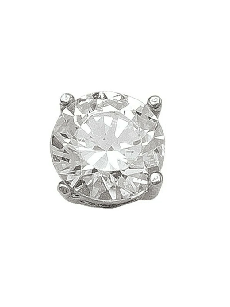 White Gold 6mm CZ Stud Earring 10KT