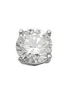 White Gold 6mm CZ Stud Earring 10KT