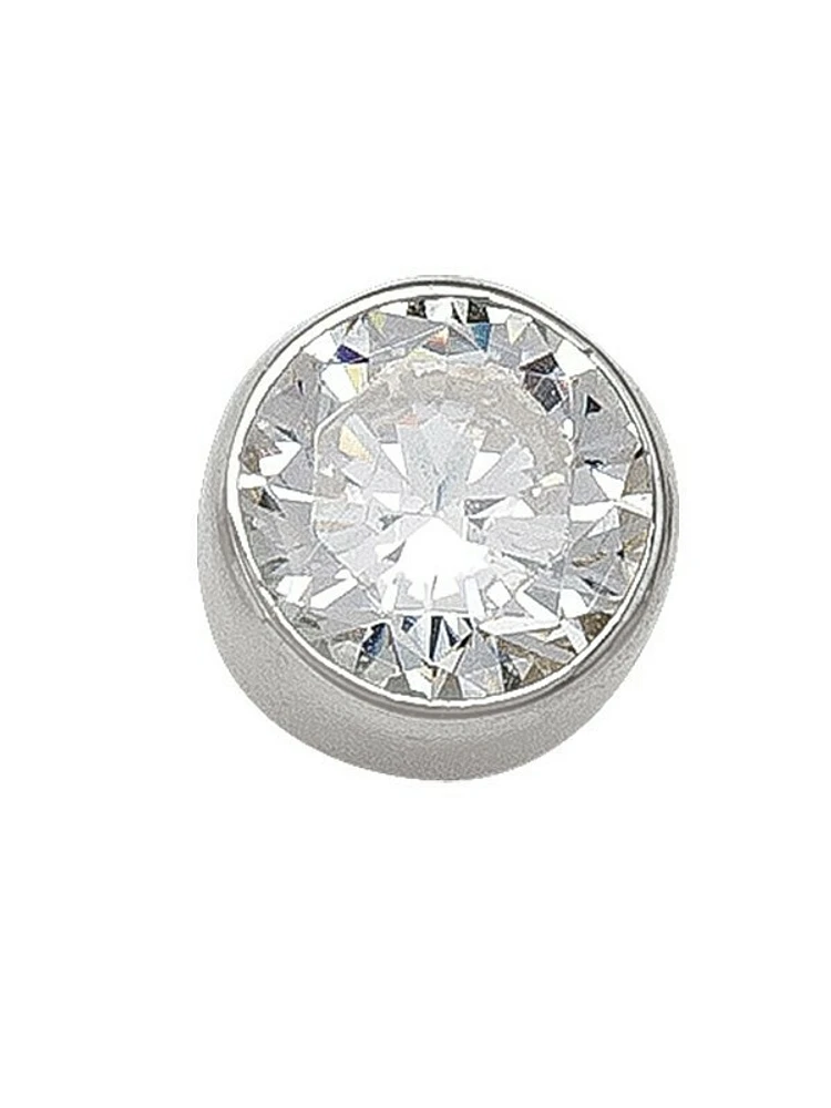 Gold 6mm CZ Bezel Stud Earring 10KT