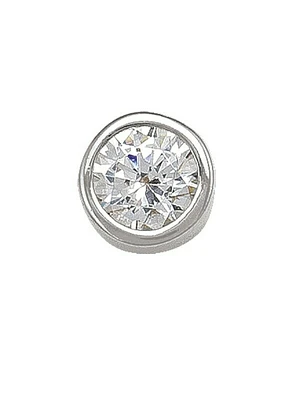 Gold 4mm CZ Bezel Stud Earring 10KT