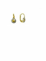 White & Yellow Gold Two Tone Circle Drop Earring 10KT