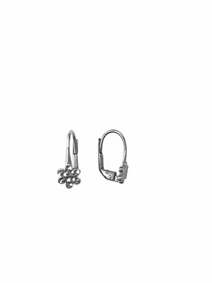 White Gold Flower Drop Earring 10KT