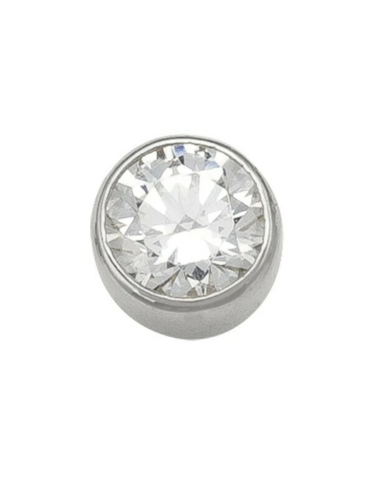 Gold 5mm CZ Bezel Stud Earring 10KT