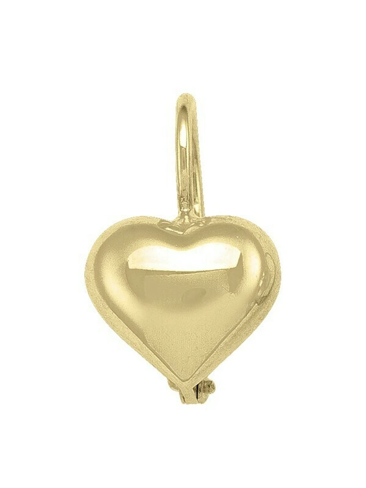 Yellow Gold Heart Shape French Back Earring 18KT