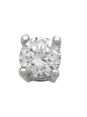 White Gold 4mm CZ Stud Earring 10KT