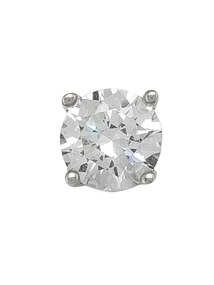White Gold 5mm CZ Stud Earring 10KT
