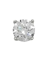 White Gold 5mm CZ Stud Earring 10KT