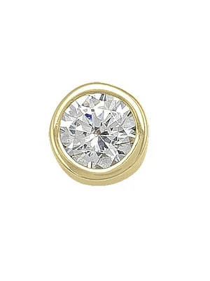 Gold 4mm CZ Bezel Stud Earring 10KT