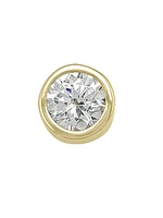 Gold 4mm CZ Bezel Stud Earring 10KT